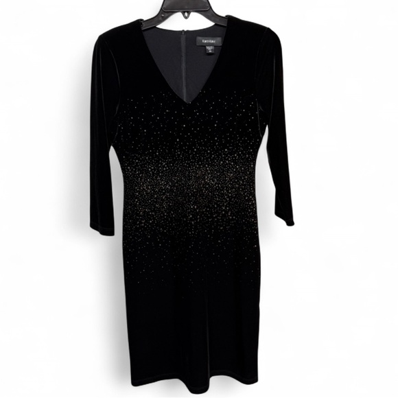 Karen Kane Dresses & Skirts - Karen Kane Black Velvet Dress with Gold Detailing
